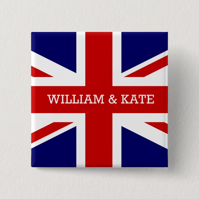 Badge Carré 5 Cm Le mariage royal - William et Kate (Devant)