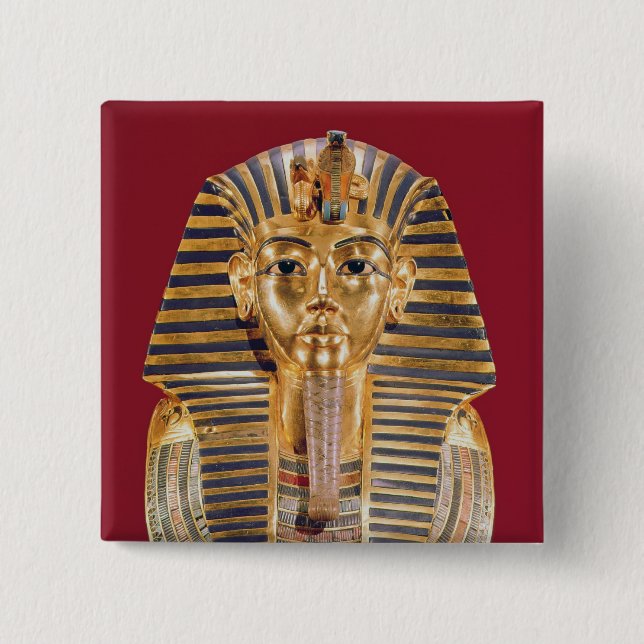 Badge Carré 5 Cm Le masque funéraire de Tutankhamun (Devant)