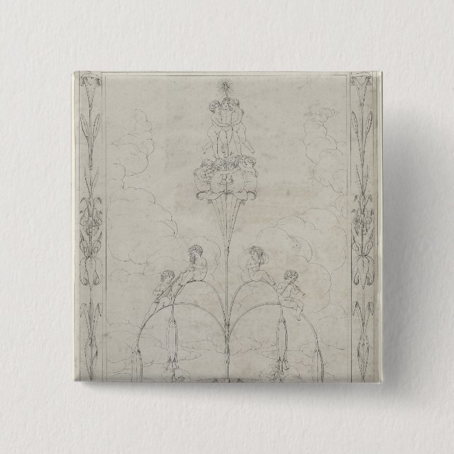 Badge Carré 5 Cm Le matin, 1803 (Devant)