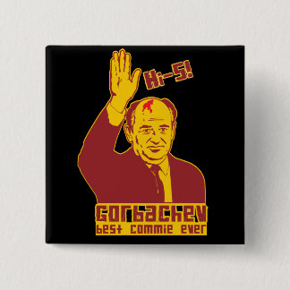 Badge Carré 5 Cm Le meilleur bouton de coco de Gorbachev jamais