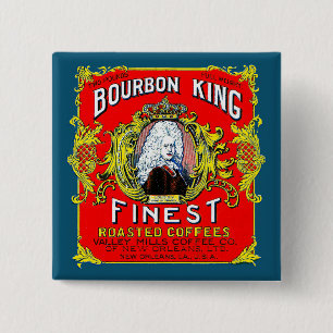 Badge Carré 5 Cm Le meilleur café rôti du Bourbon King