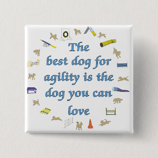 Badge Carré 5 Cm Le Meilleur Chien Pour L'Agilité