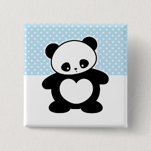 Badge Carré 5 Cm Le meilleur d'aujourd'hui ! Panda Kawaii