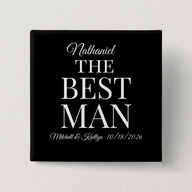 Badge Carré 5 Cm Le meilleur Mariage (Devant)