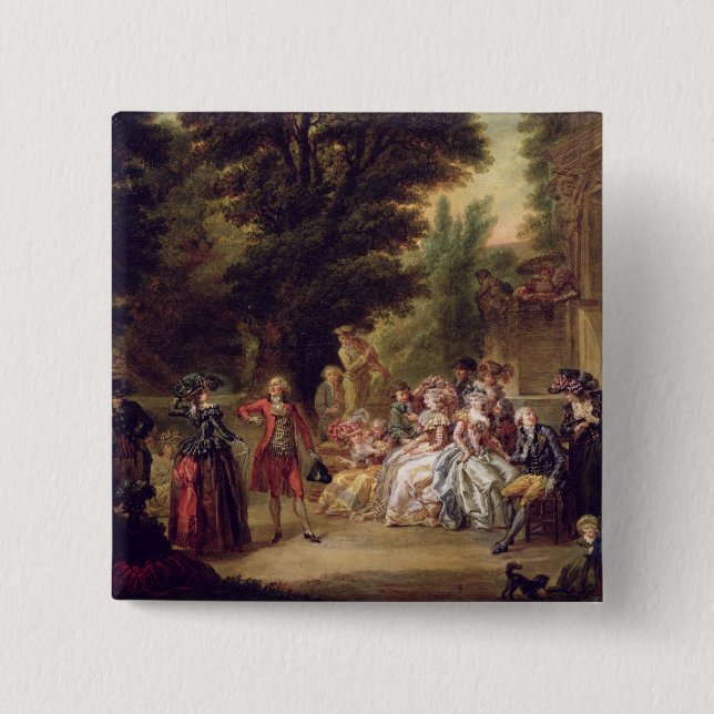 Badge Carré 5 Cm Le menuet sous le chêne, 1787 (Devant)
