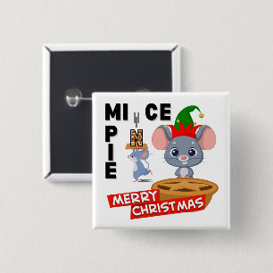 Badge Carré 5 Cm Le MICE qui a pris la lettre N d'une Mince Pie.