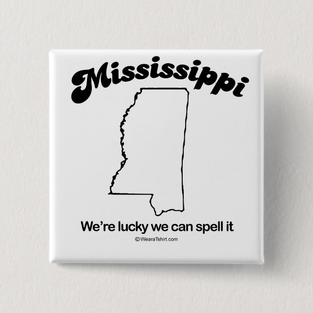 Badge Carré 5 Cm Le MISSISSIPPI - T-shirts a "de DEVISE d'ÉTAT du (Devant)