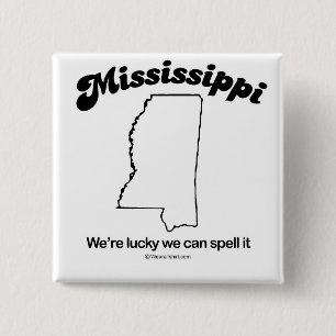 Badge Carré 5 Cm Le MISSISSIPPI - T-shirts a "de DEVISE d'ÉTAT du