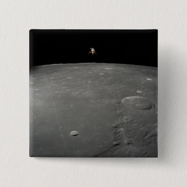 Badge Carré 5 Cm Le module lunaire Apollo 12 Intrepid (Devant)