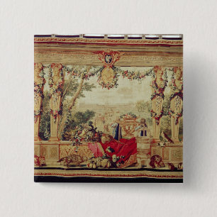 Badge Carré 5 Cm Le mois du château d'octobre du Tuileries