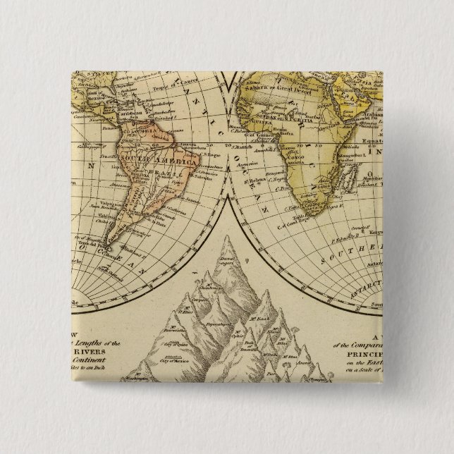 Badge Carré 5 Cm Le monde (Devant)