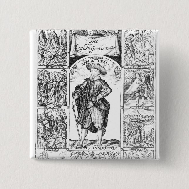 Badge Carré 5 Cm Le monsieur anglais (Devant)