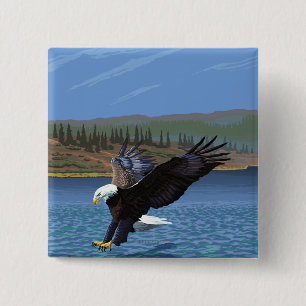 Badge Carré 5 Cm Le Montana -- Grand ciel CountryDiving Eagle