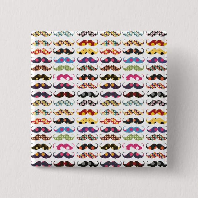Badge Carré 5 Cm Le motif de moustache est mignon (Devant)