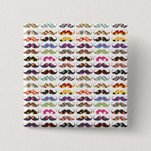 Badge Carré 5 Cm Le motif de moustache est mignon
