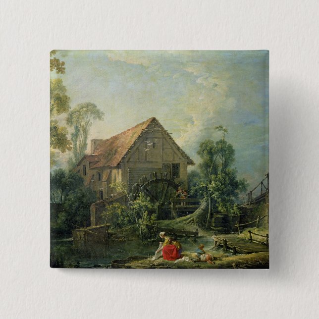 Badge Carré 5 Cm Le moulin, 1751 (Devant)
