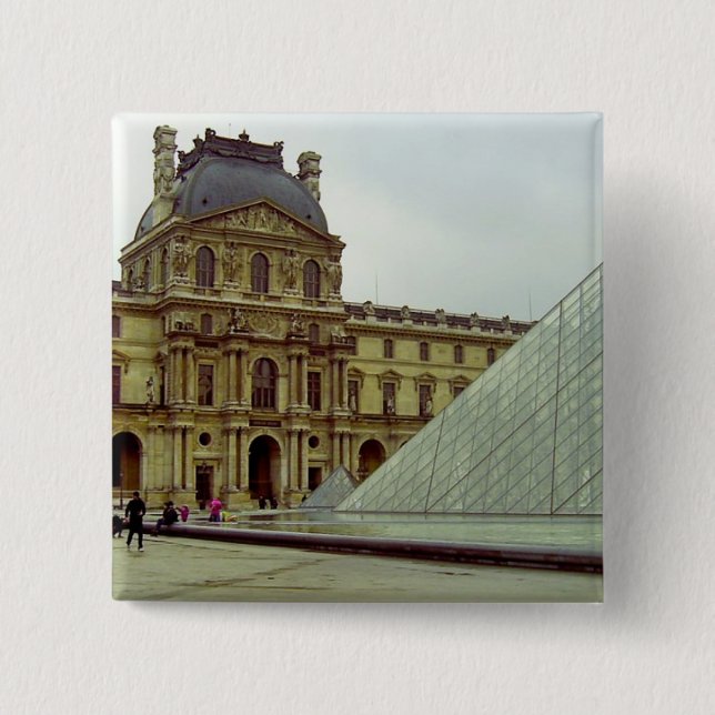 Badge Carré 5 Cm Le musée du Louvre (Devant)