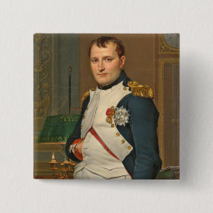 Badge Carré 5 Cm Le napoléon d'empereur dans son étude chez le