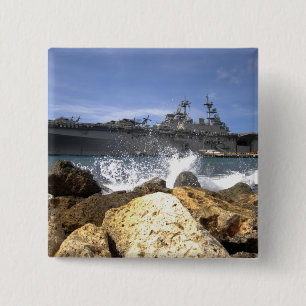 Badge Carré 5 Cm Le navire d'assaut amphibie USS Kearsarge