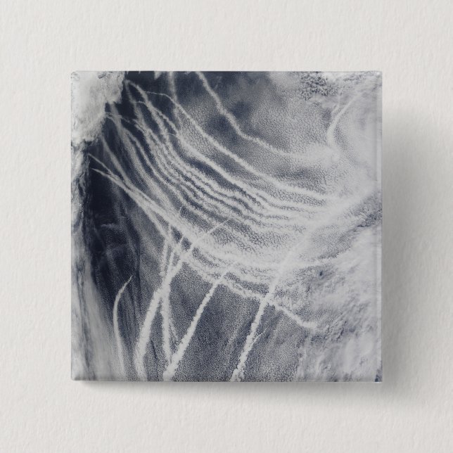 Badge Carré 5 Cm Le navire suit le nord de l'océan Pacifique (Devant)