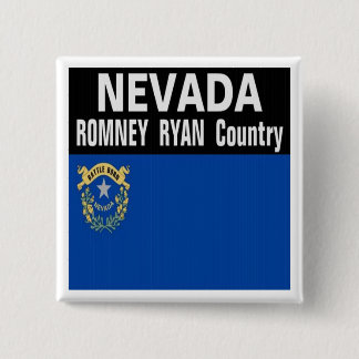 Badge Carré 5 Cm Le NEVADA est bouton de pays de Romney Ryan