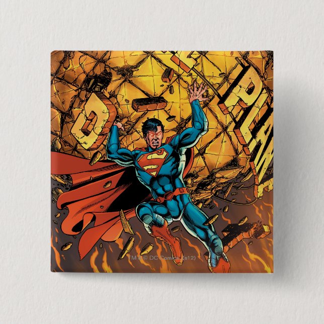 Badge Carré 5 Cm Le New 52 - Superman #1 (Devant)