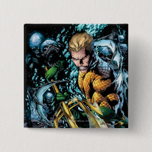 Badge Carré 5 Cm Le Nouveau 52 - Aquaman #1