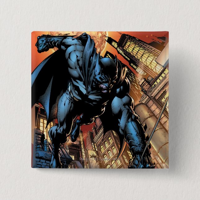 Badge Carré 5 Cm Le Nouveau 52 - Batman : Le Chevalier Noir #1 (Devant)