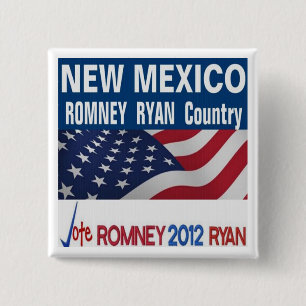 Badge Carré 5 Cm Le NOUVEAU MEXIQUE est bouton de pays de Romney