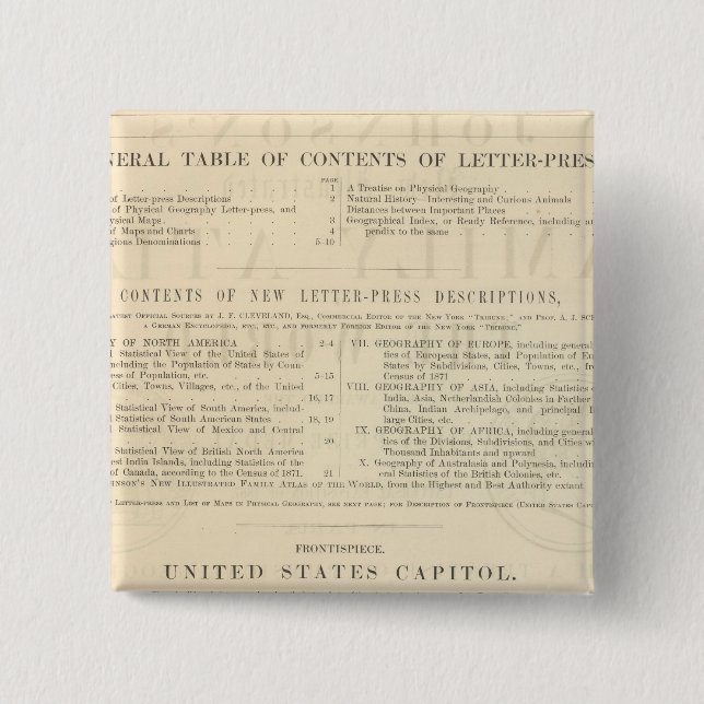 Badge Carré 5 Cm Le nouvel Atlas familial illustré de Verso Johnson (Devant)