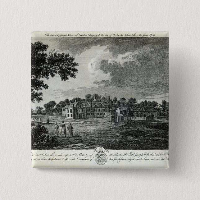 Badge Carré 5 Cm Le palais épiscopal antique de Bromley (Devant)