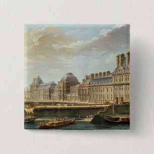 Badge Carré 5 Cm Le palais et le jardin du Tuileries, 1757