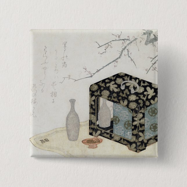 Badge Carré 5 Cm Le panier de pique-nique (Devant)