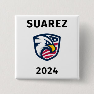 Badge Carré 5 Cm Le patriotique cool Francis Suarez 2024, aigle éle