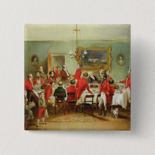 Badge Carré 5 Cm Le petit déjeuner de chasse, Hall du célibataire