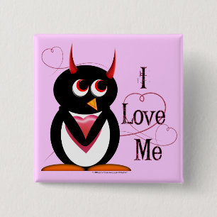 Badge Carré 5 Cm Le pingouin I M'AIMENT Bling