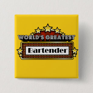 Badge Carré 5 Cm Le plus grand barman du monde