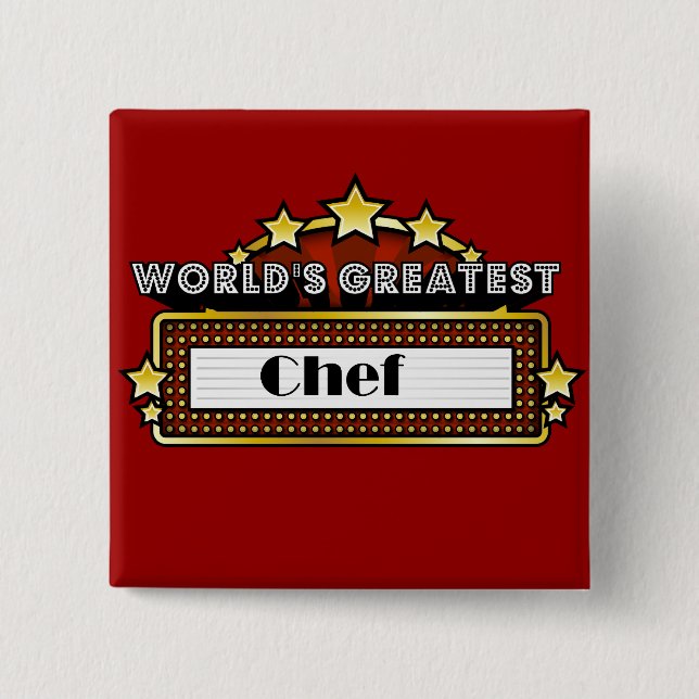 Badge Carré 5 Cm Le plus grand chef du monde (Devant)