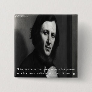 Badge Carré 5 Cm Le poète parfait de Dieu Robert Browning