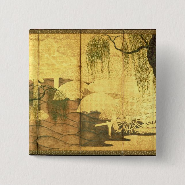Badge Carré 5 Cm Le pont sur la rivière de Liji (Devant)