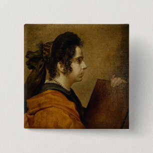 Badge Carré 5 Cm Le portrait a présumé d'être Juana Pacheco en t