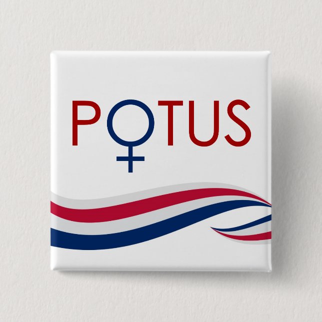 Badge Carré 5 Cm Le premier Président Button de femme (Devant)