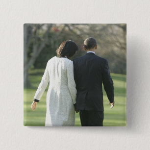 Badge Carré 5 Cm Le Président Barack Obama et première Madame