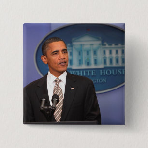 Badge Carré 5 Cm Le président Barack Obama fait une annonce