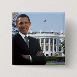 Badge Carré 5 Cm Le Président Barack Obama - Pin carré