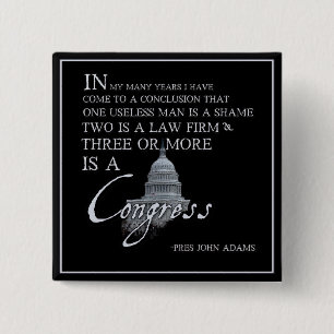 Badge Carré 5 Cm Le Président John Adams sur le congrès