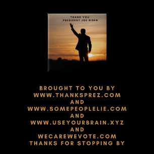 Badge Carré 5 Cm Le président Merci Joe Biden