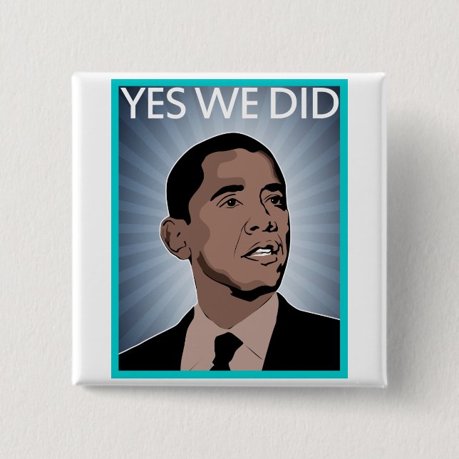 Badge Carré 5 Cm Le Président Obama (Devant)