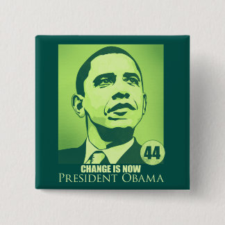 Badge Carré 5 Cm Le Président Obama, changement est maintenant
