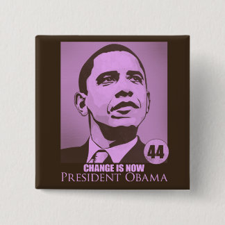 Badge Carré 5 Cm Le Président Obama, changement est maintenant